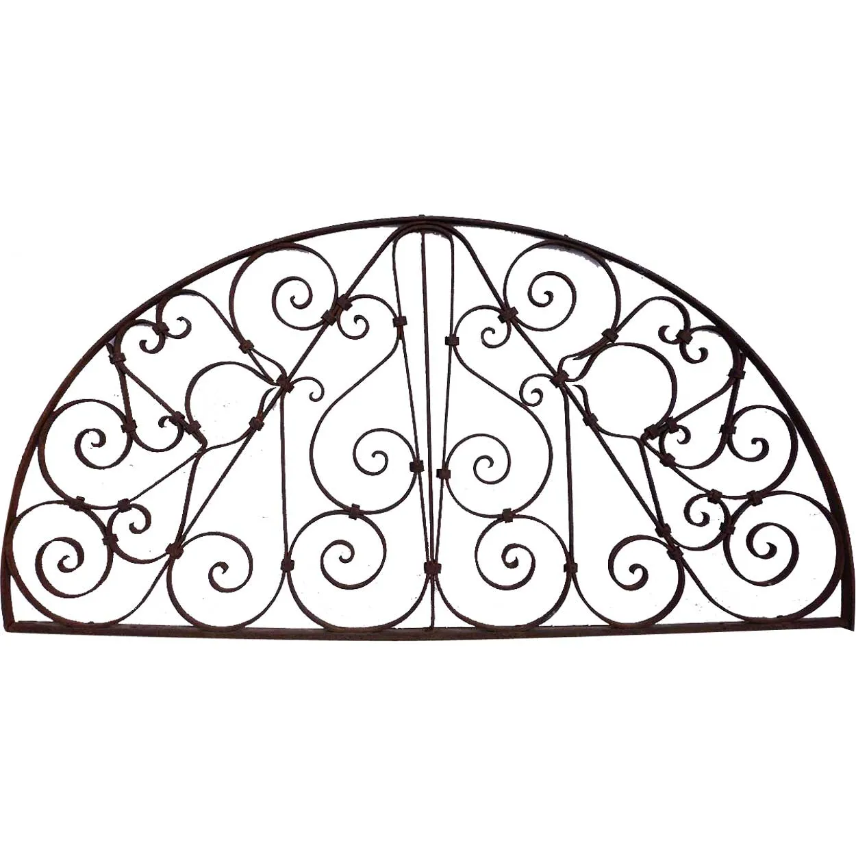 French Colonial Wrought Iron Arched Transom