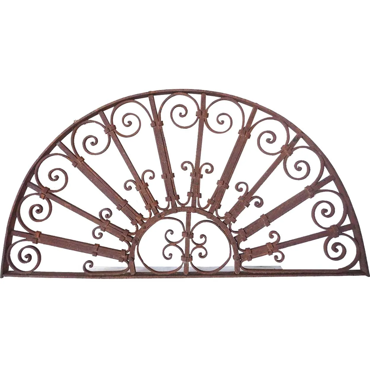 French Colonial Wrought Iron Arched Transom