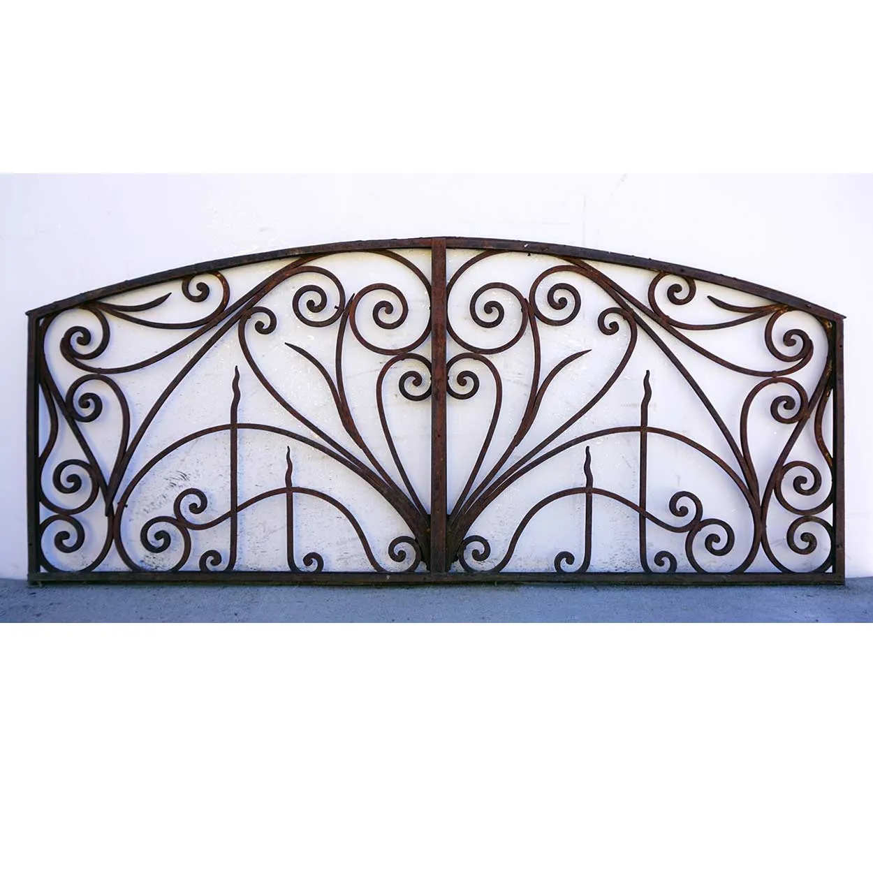 French Colonial Wrought Iron Arched Transom