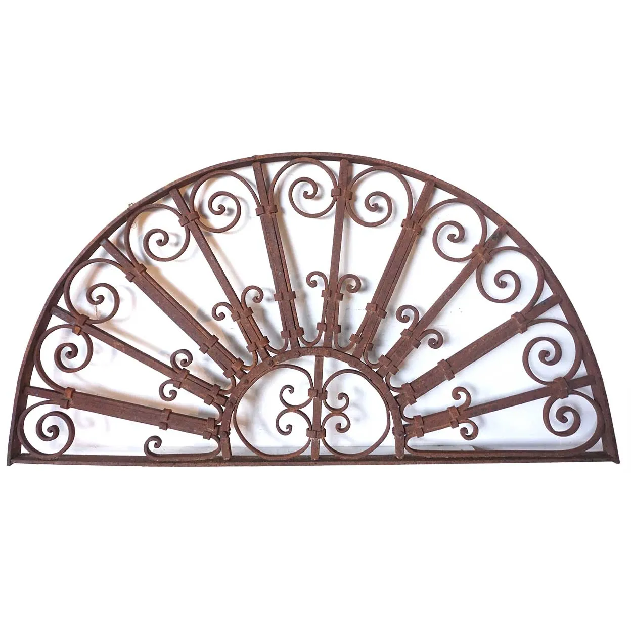 French Colonial Wrought Iron Arched Transom