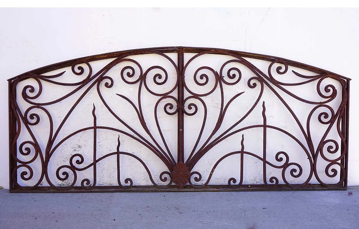French Colonial Wrought Iron Arched Transom