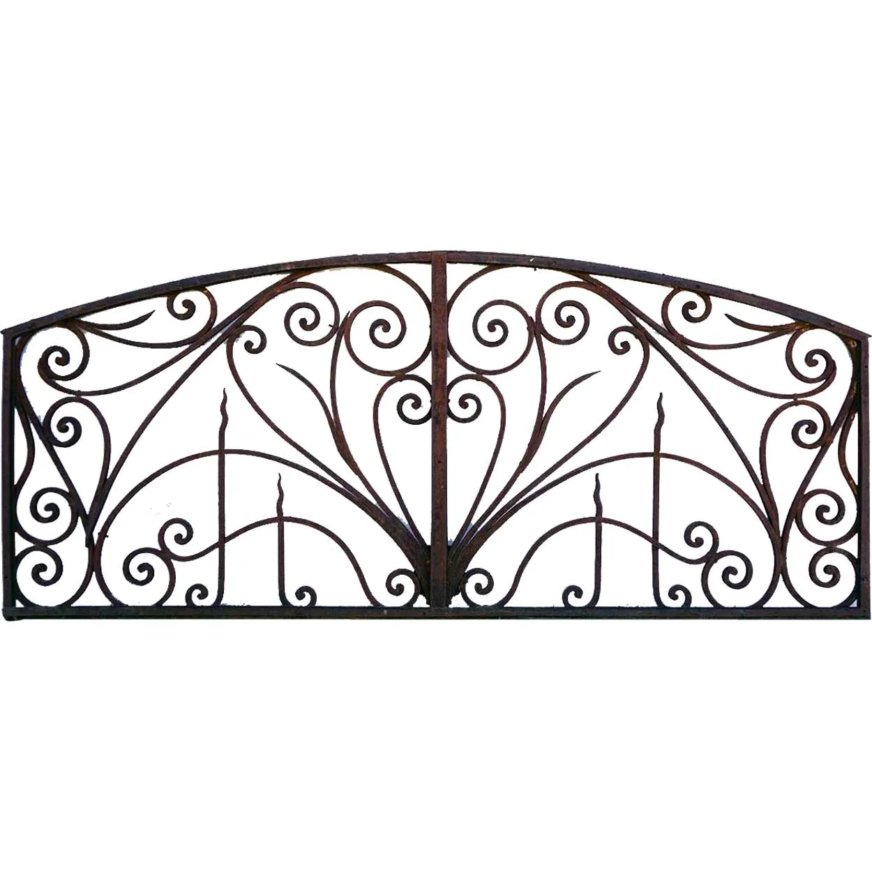 French Colonial Wrought Iron Arched Transom