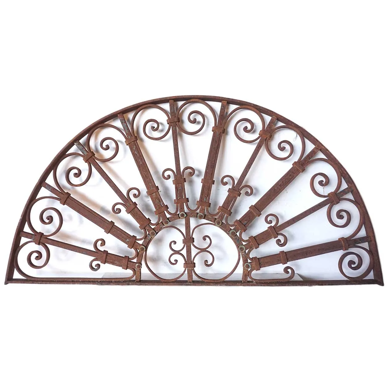 French Colonial Wrought Iron Arched Transom