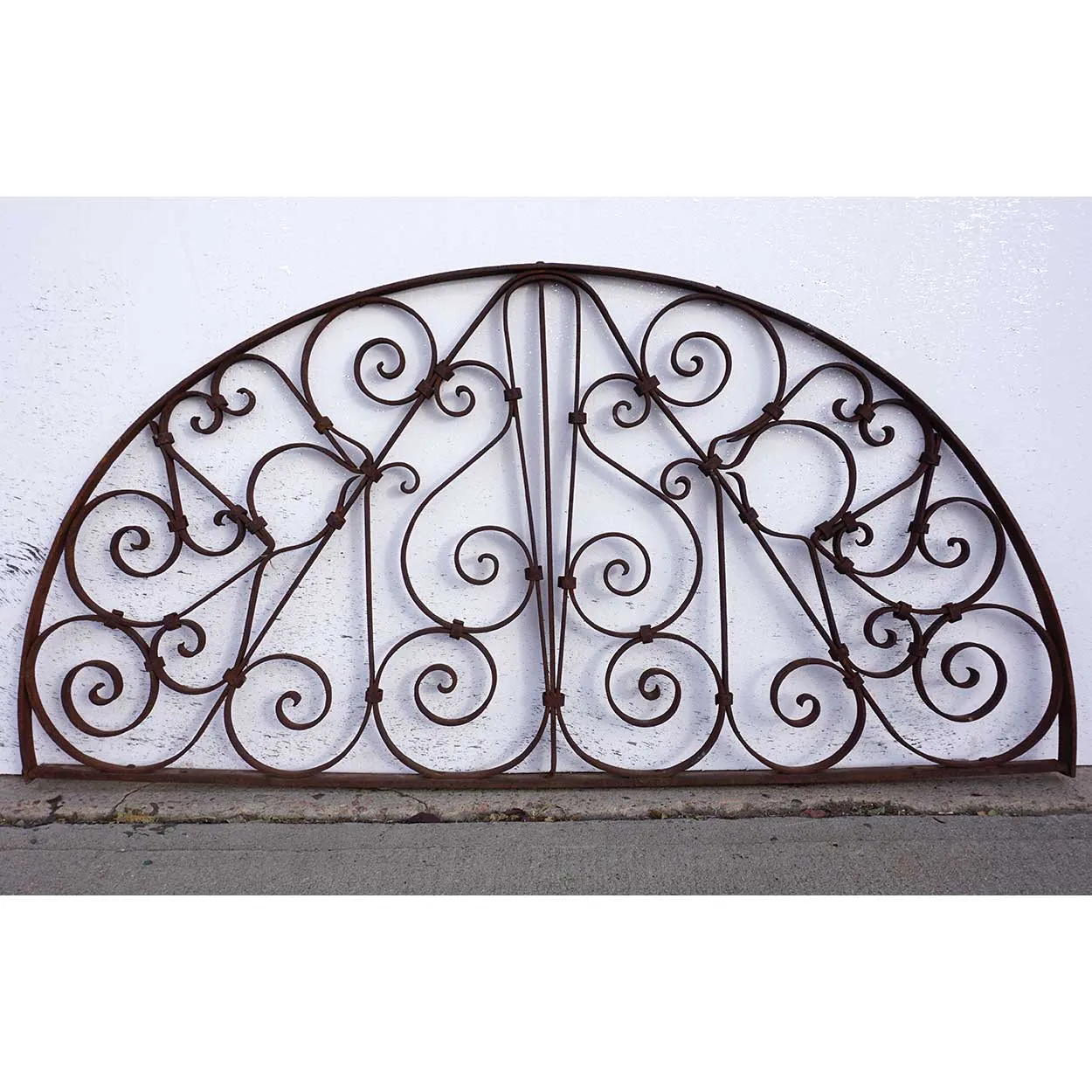 French Colonial Wrought Iron Arched Transom