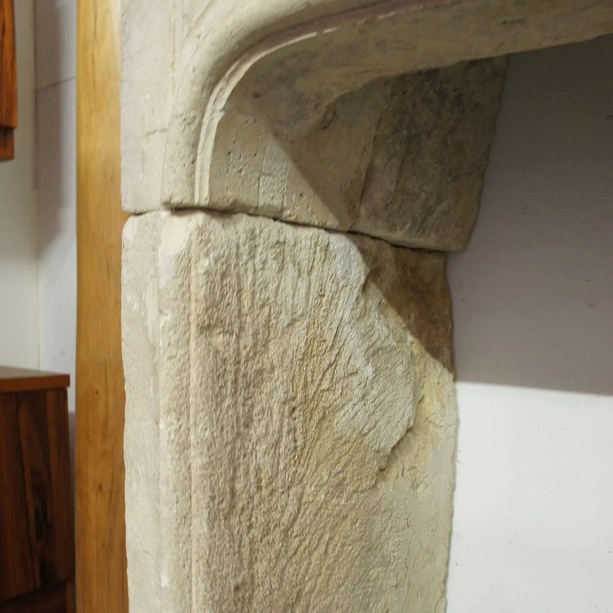 French Louis XIV Limestone Fireplace Surround and Overmantel