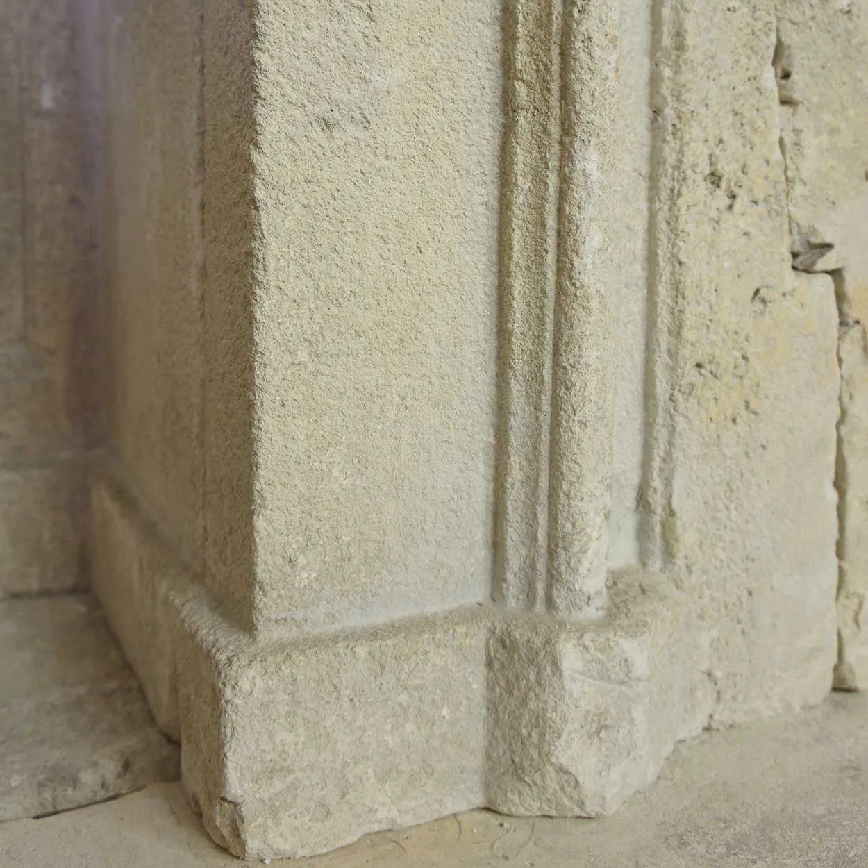 French Louis XIV Limestone Fireplace Surround and Overmantel