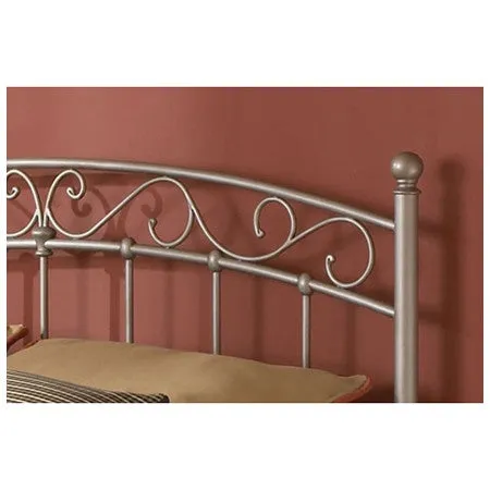 Full size Arched Metal Headboard in New Brown Finish
