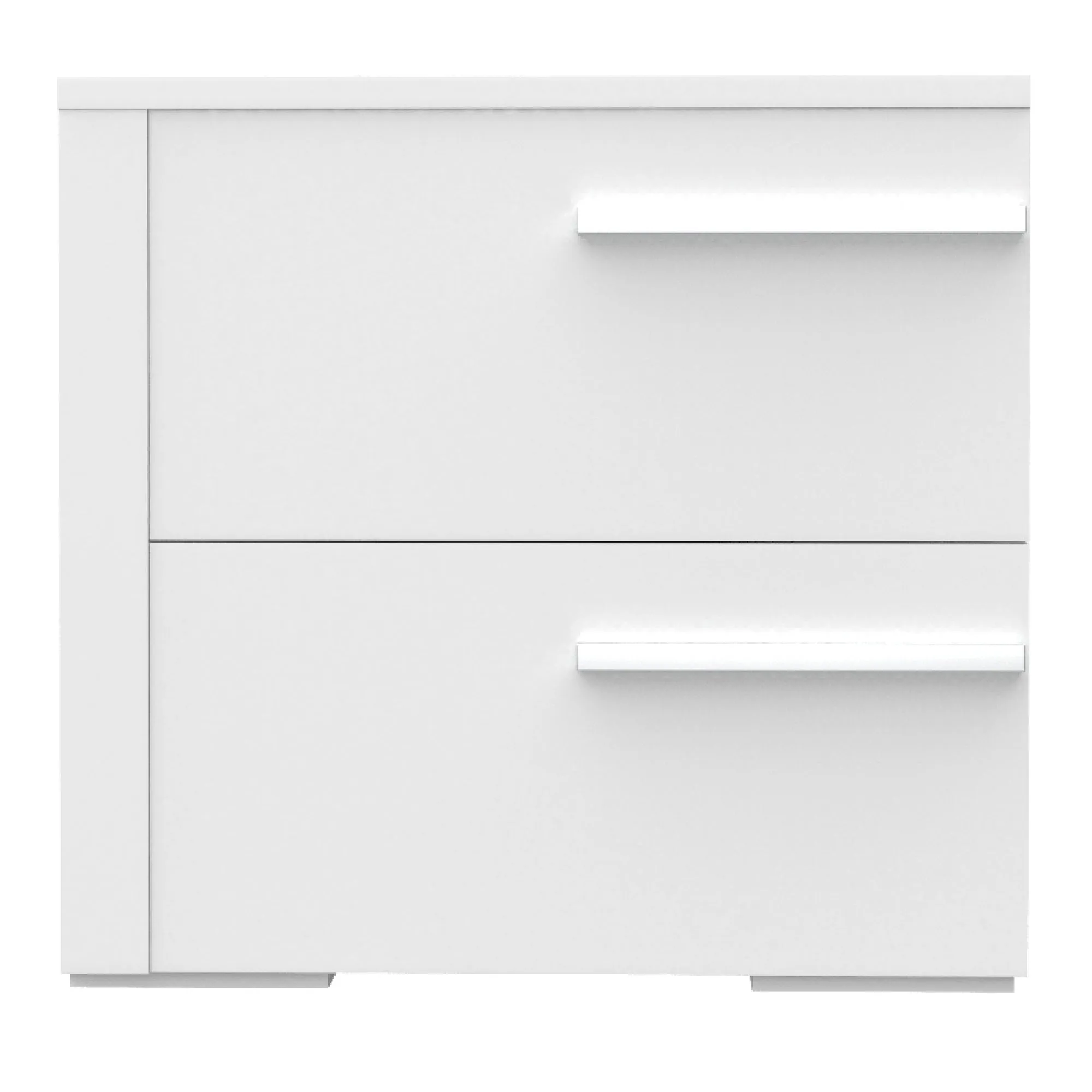Gabriella left 2 drawer night table storage home decor, white