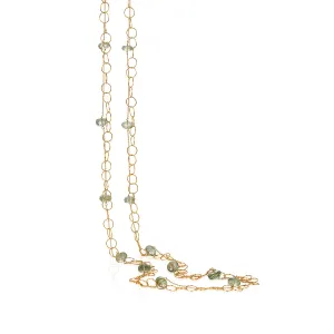 Gem Circle-linked Long Necklace