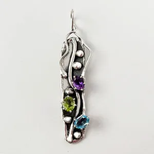 Gemstones in Sterling Silver Pendant