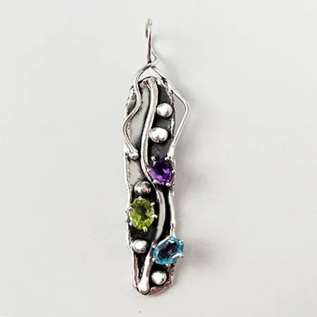 Gemstones in Sterling Silver Pendant
