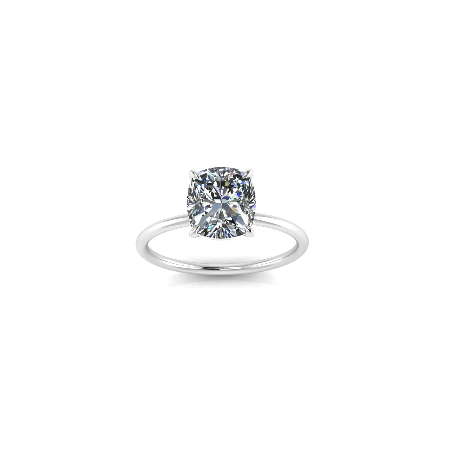 GIA Certified 2.01 Carat Cushion Diamond H color Platinum Solitaire