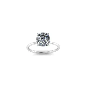 GIA Certified 2.01 Carat Cushion Diamond H color Platinum Solitaire