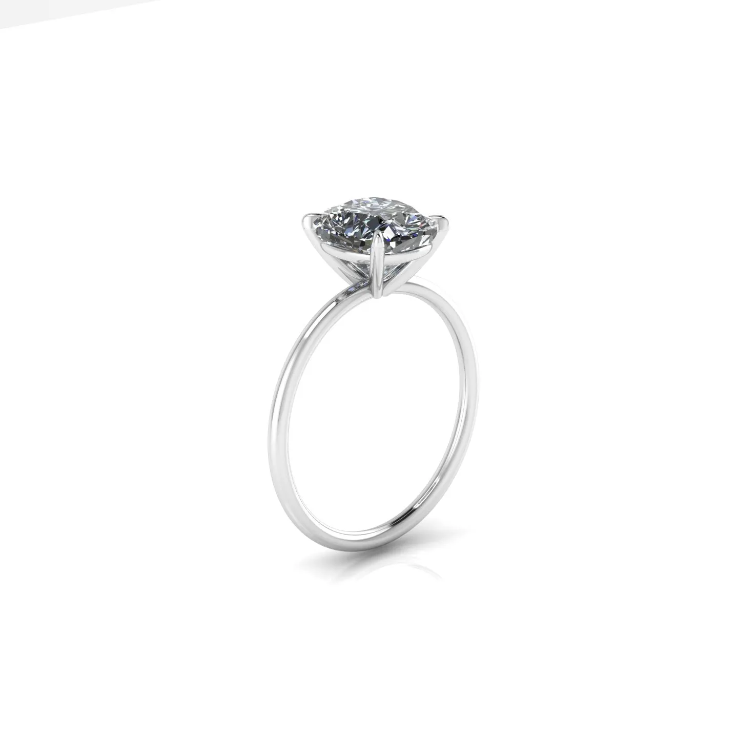 GIA Certified 2.01 Carat Cushion Diamond H color Platinum Solitaire