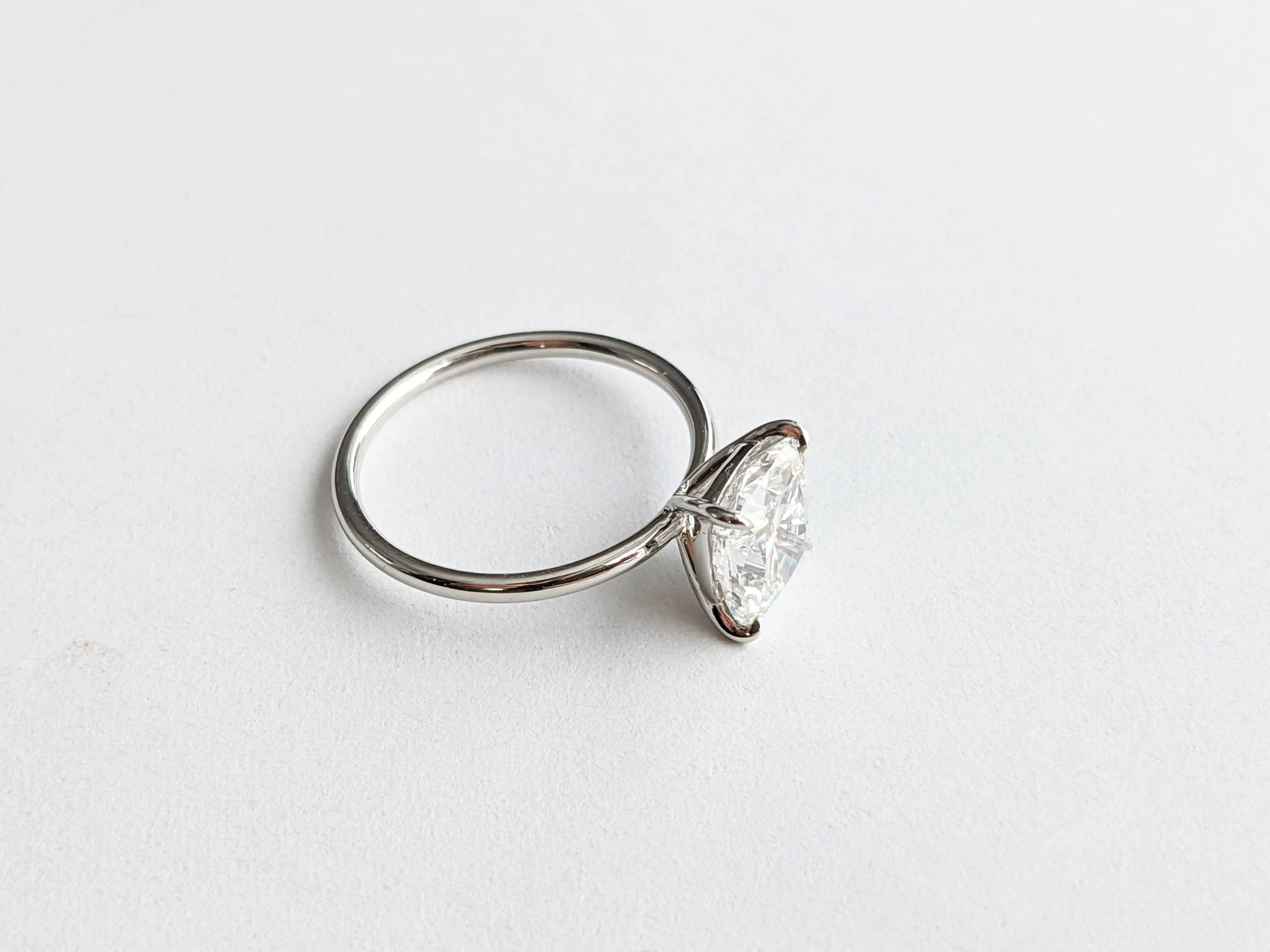 GIA Certified 2.01 Carat Cushion Diamond H color Platinum Solitaire