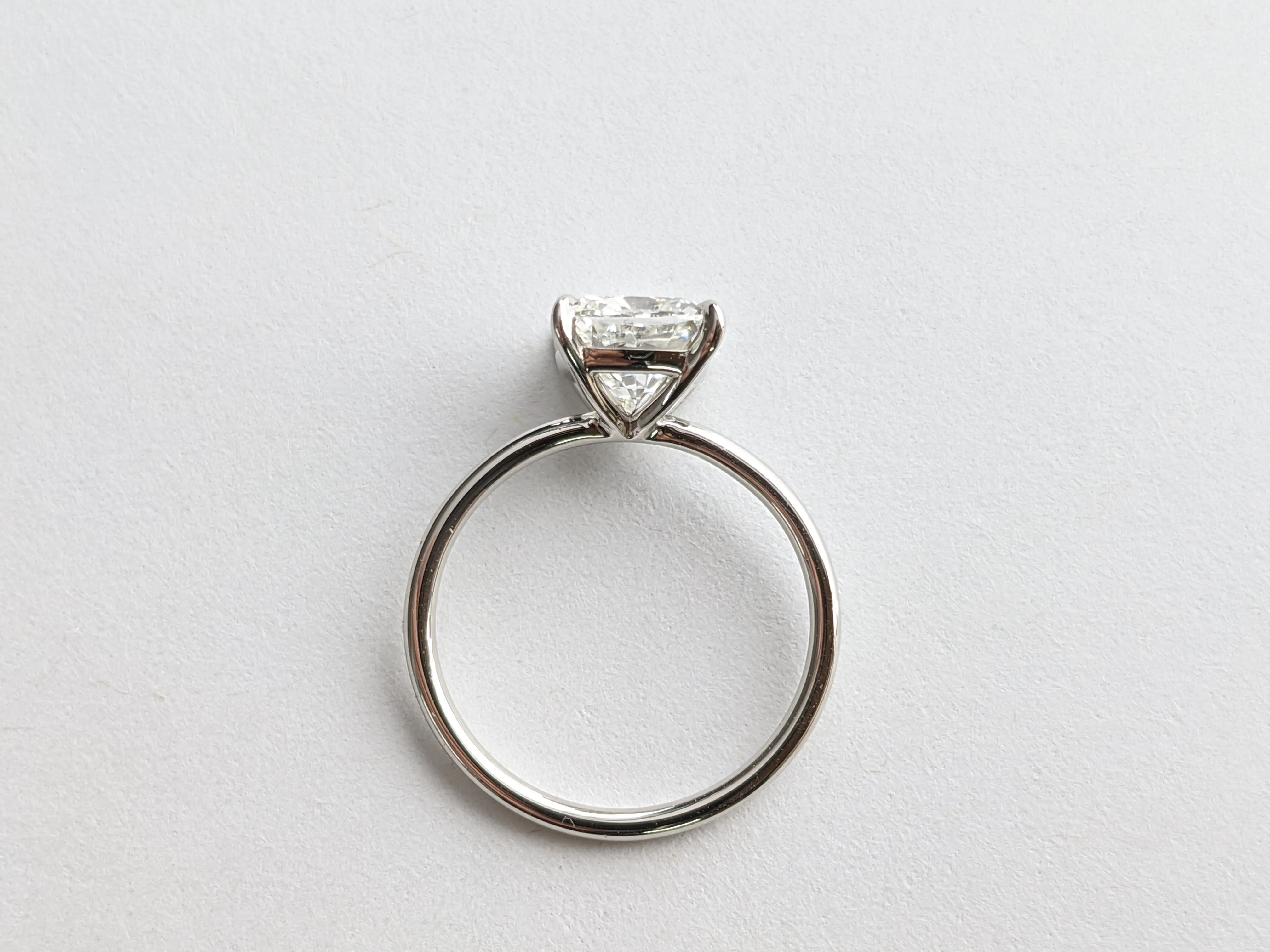 GIA Certified 2.01 Carat Cushion Diamond H color Platinum Solitaire