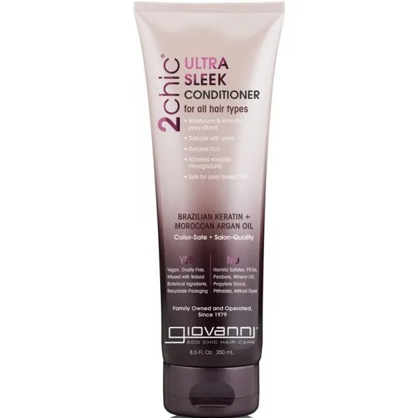 Giovanni 2chic Ultra Sleek Conditioner Brazilian Keratin   Moroccan Argan Oil 250ml