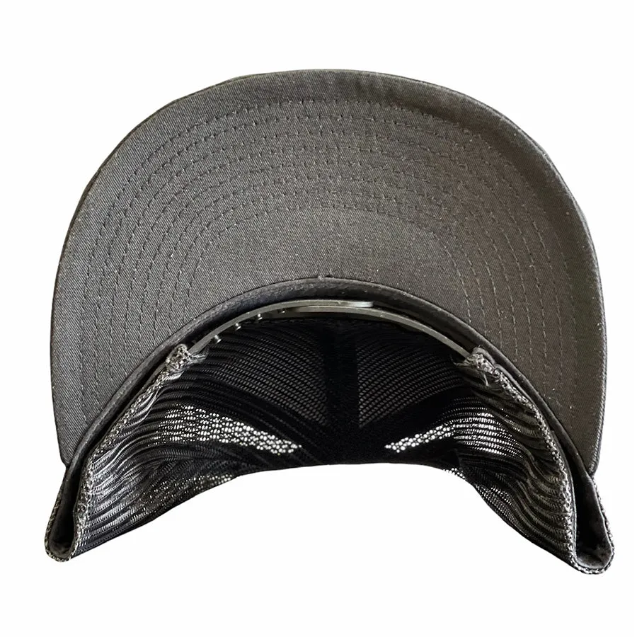 Gold Text Snapback Trucker Flat Bill Hat