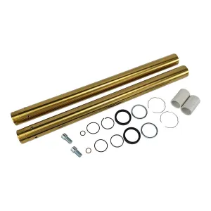 Gold Titanium Nitride Coated Fork Tubes " 2 Length" 49mm for 2018-UP M8 Softail