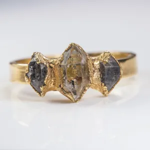 Golden Triple Herkimer Diamond- Size 11 1/2