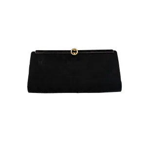 Gucci Black Satin Structured Clutch