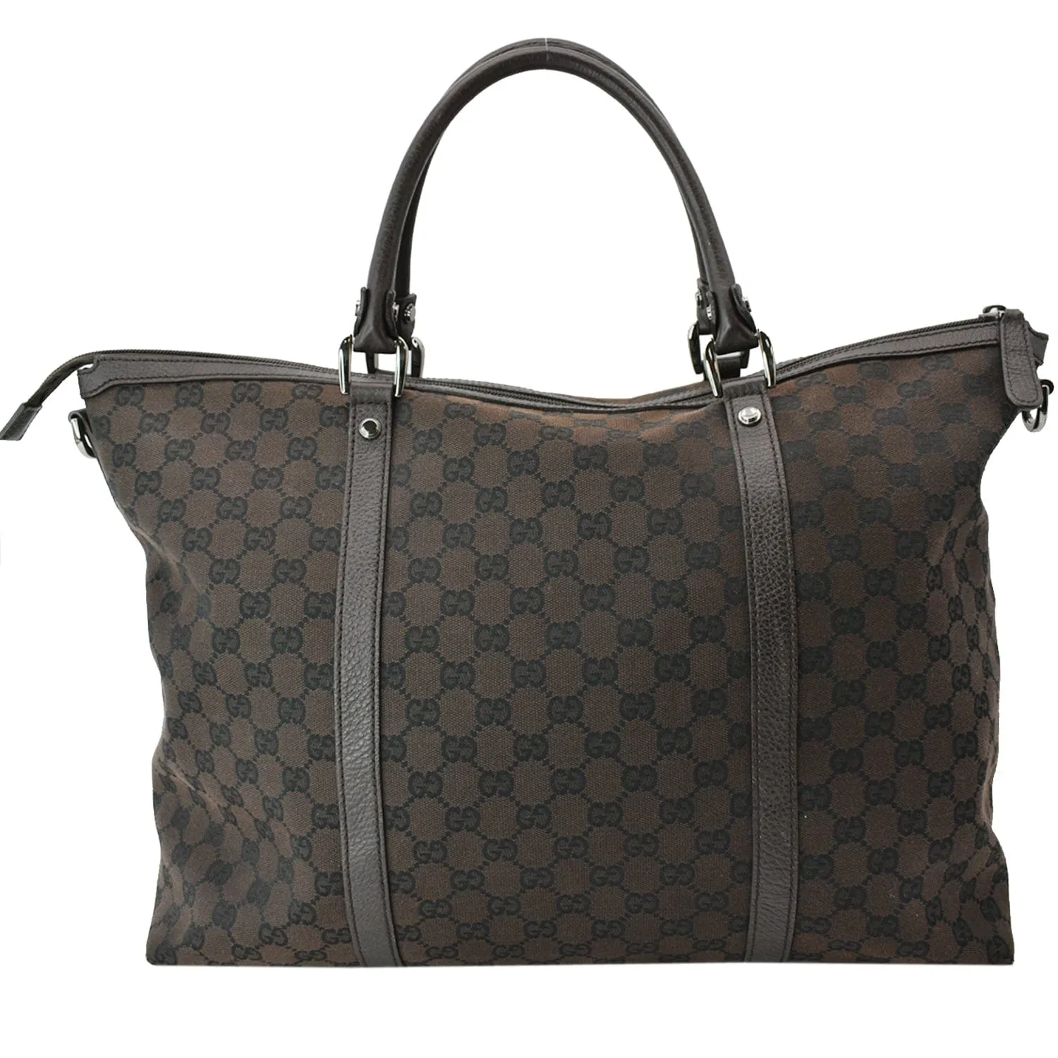 GUCCI GG Guccissima Canvas Leather Tote Brown 339550