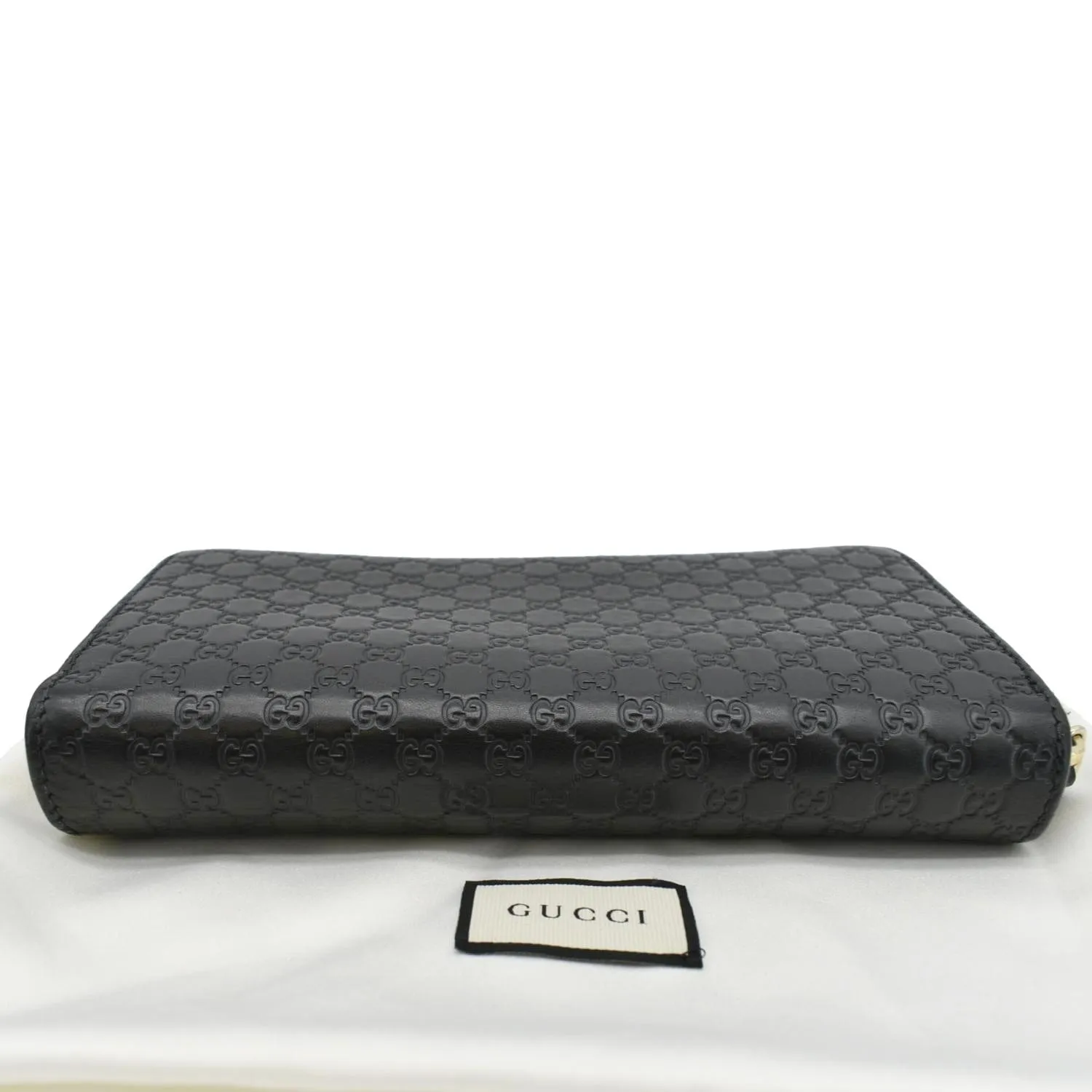 GUCCI Microguccissima Leather Zip Wallet Black 449364