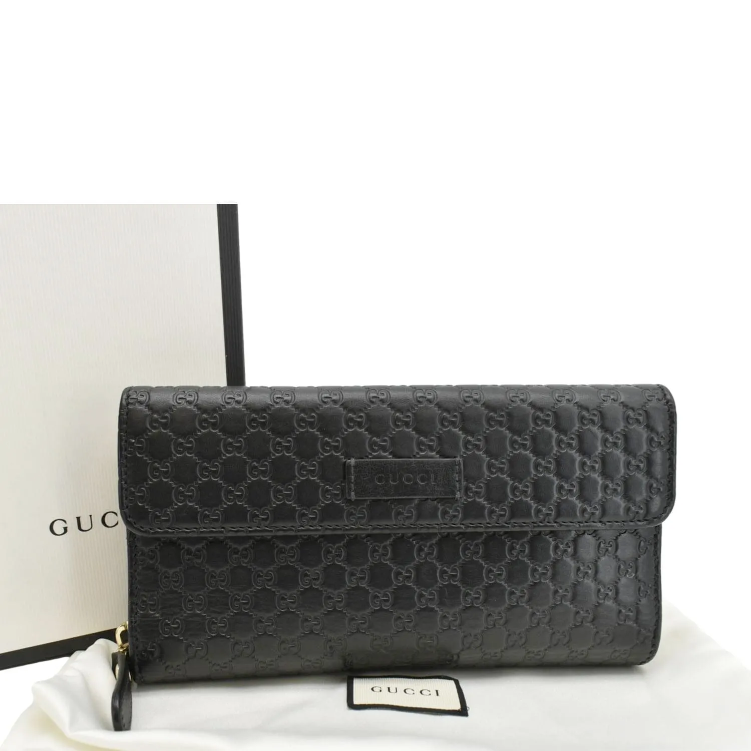 GUCCI Microguccissima Leather Zip Wallet Black 449364