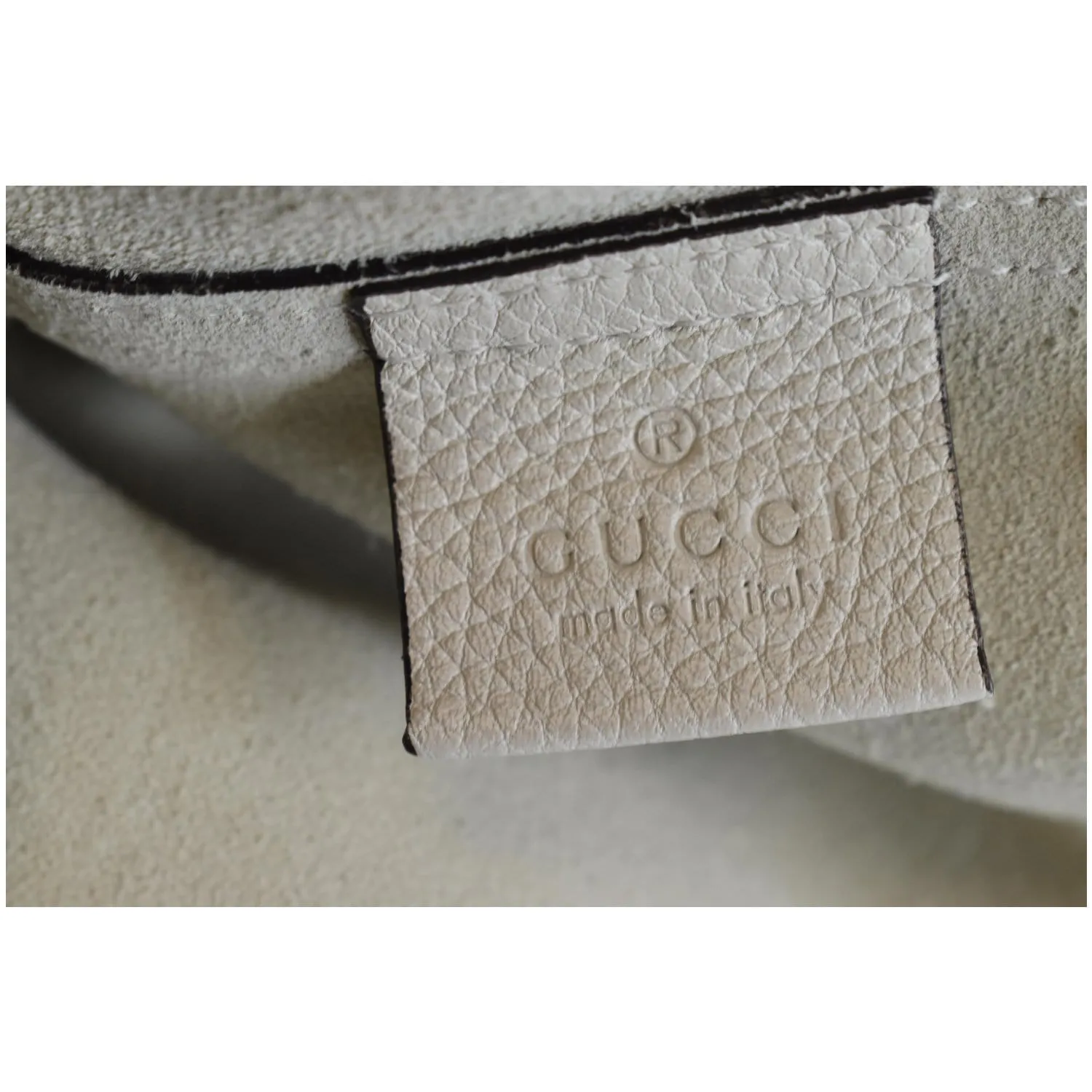 GUCCI Pebbled Leather Medium Logo Portfolio Clutch White 500984 - Last Call