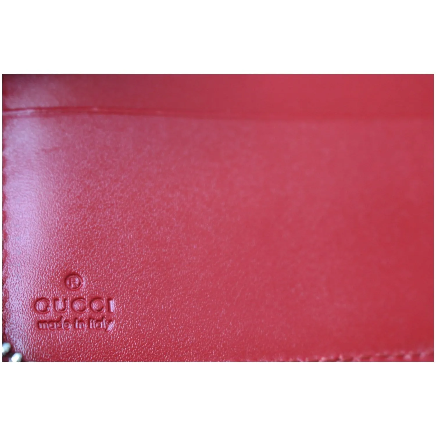 GUCCI Signature Continental Guccissima Zip Around Wallet Red 233194