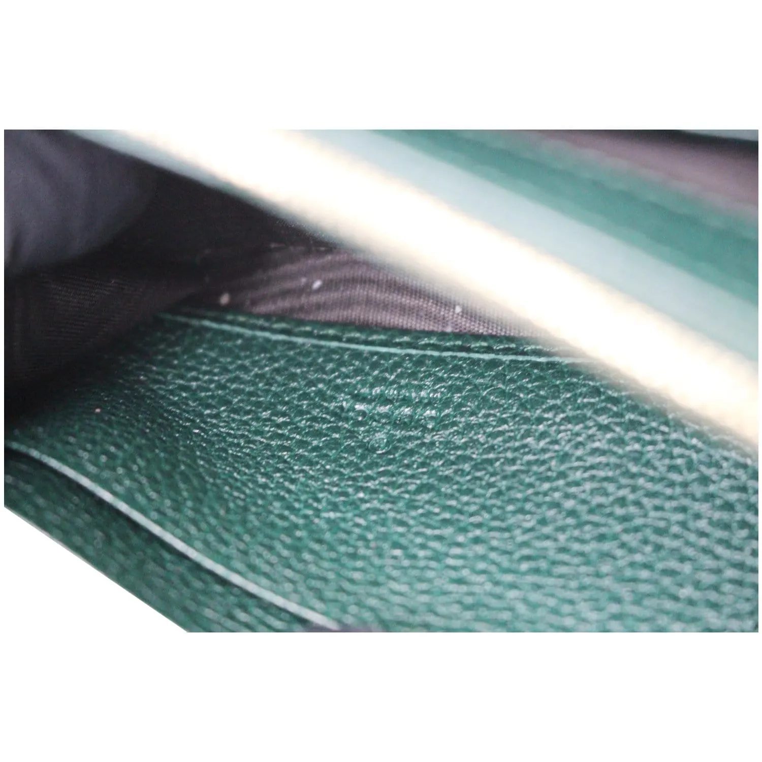 GUCCI Zumi Grainy Leather Continental Wallet Dark Green 573612