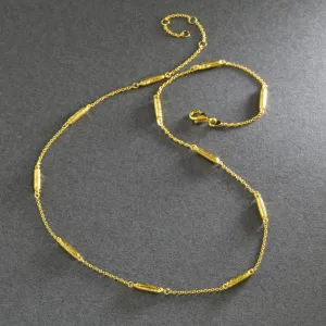 Hammered Station Chain In Gold