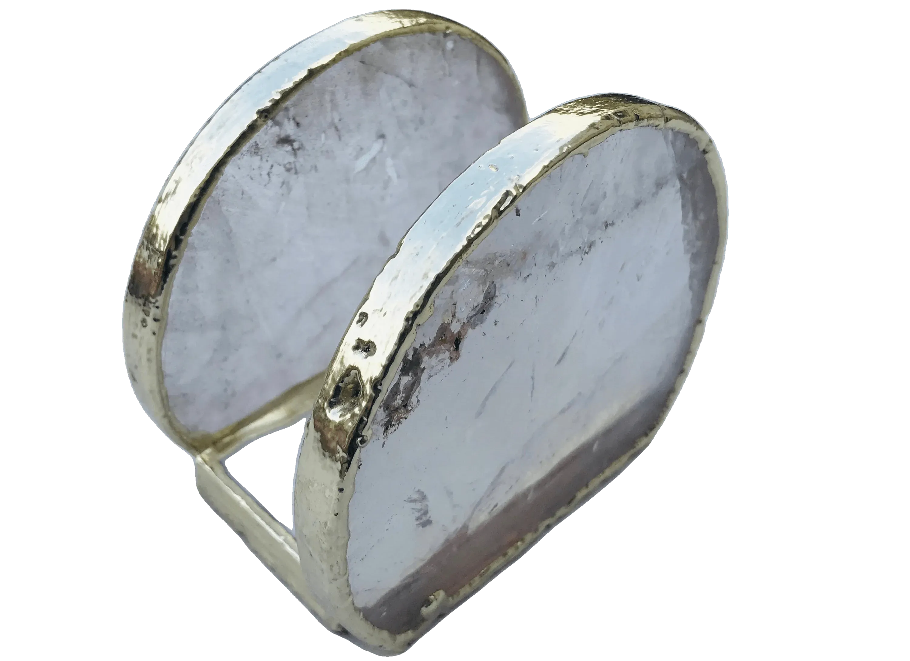 Hand Rounded Clear Quartz Agate Napkin Holder