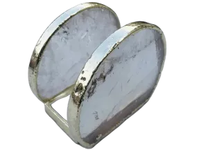 Hand Rounded Clear Quartz Agate Napkin Holder