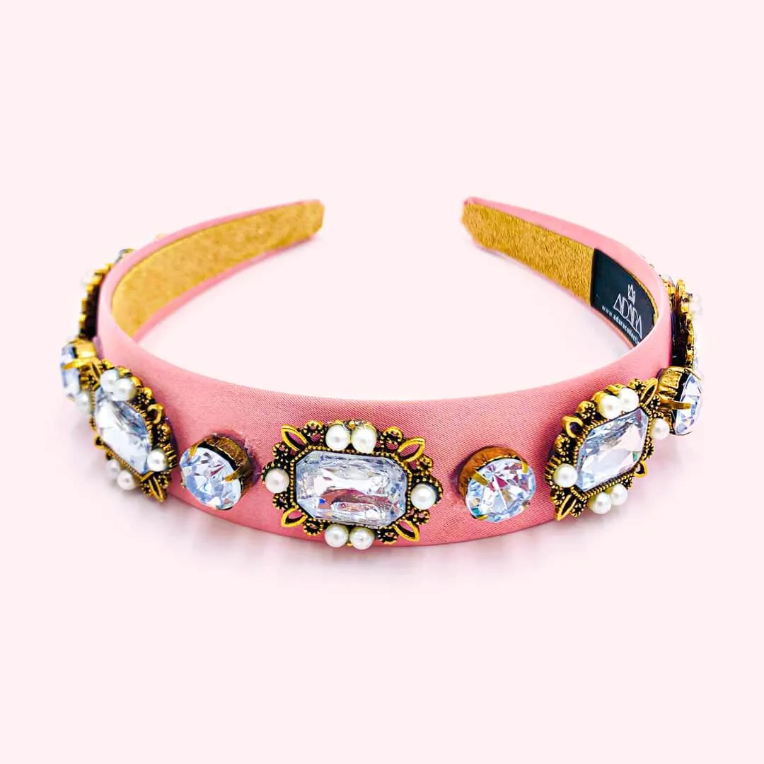 Handmade Rose with Rhinestones Womens Headbands • Phoenix Model