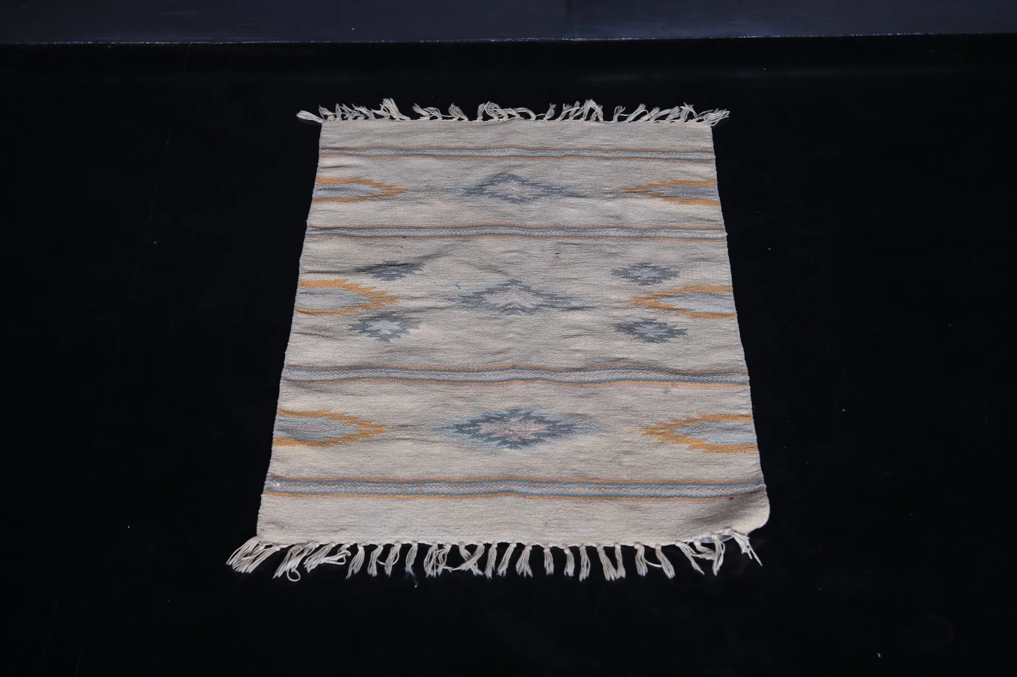 Handwoven Small Moroccan Rug 1.8 x 3 FT - Subtle Geometric Patterns