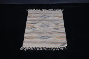 Handwoven Small Moroccan Rug 1.8 x 3 FT - Subtle Geometric Patterns