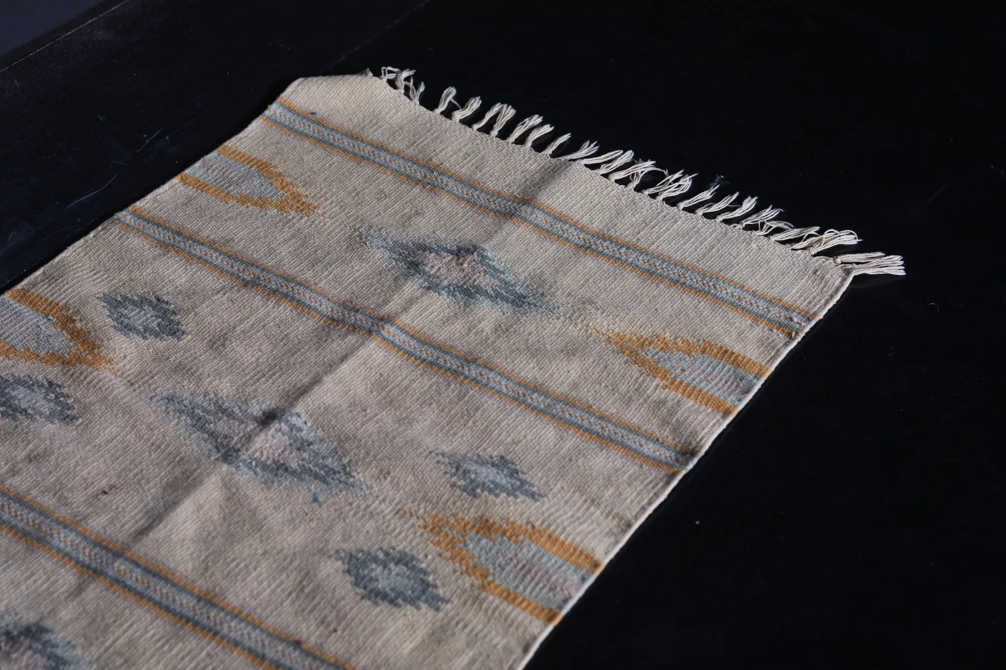 Handwoven Small Moroccan Rug 1.8 x 3 FT - Subtle Geometric Patterns