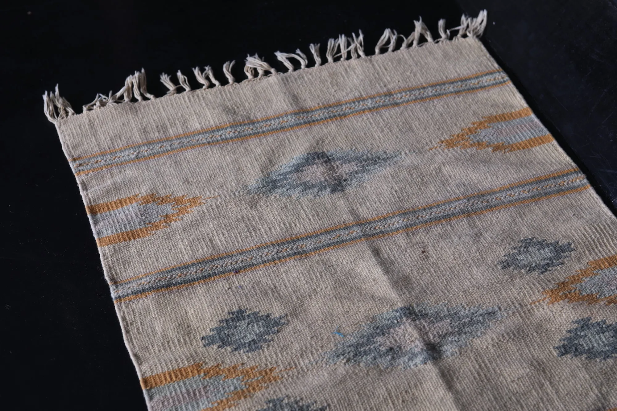 Handwoven Small Moroccan Rug 1.8 x 3 FT - Subtle Geometric Patterns