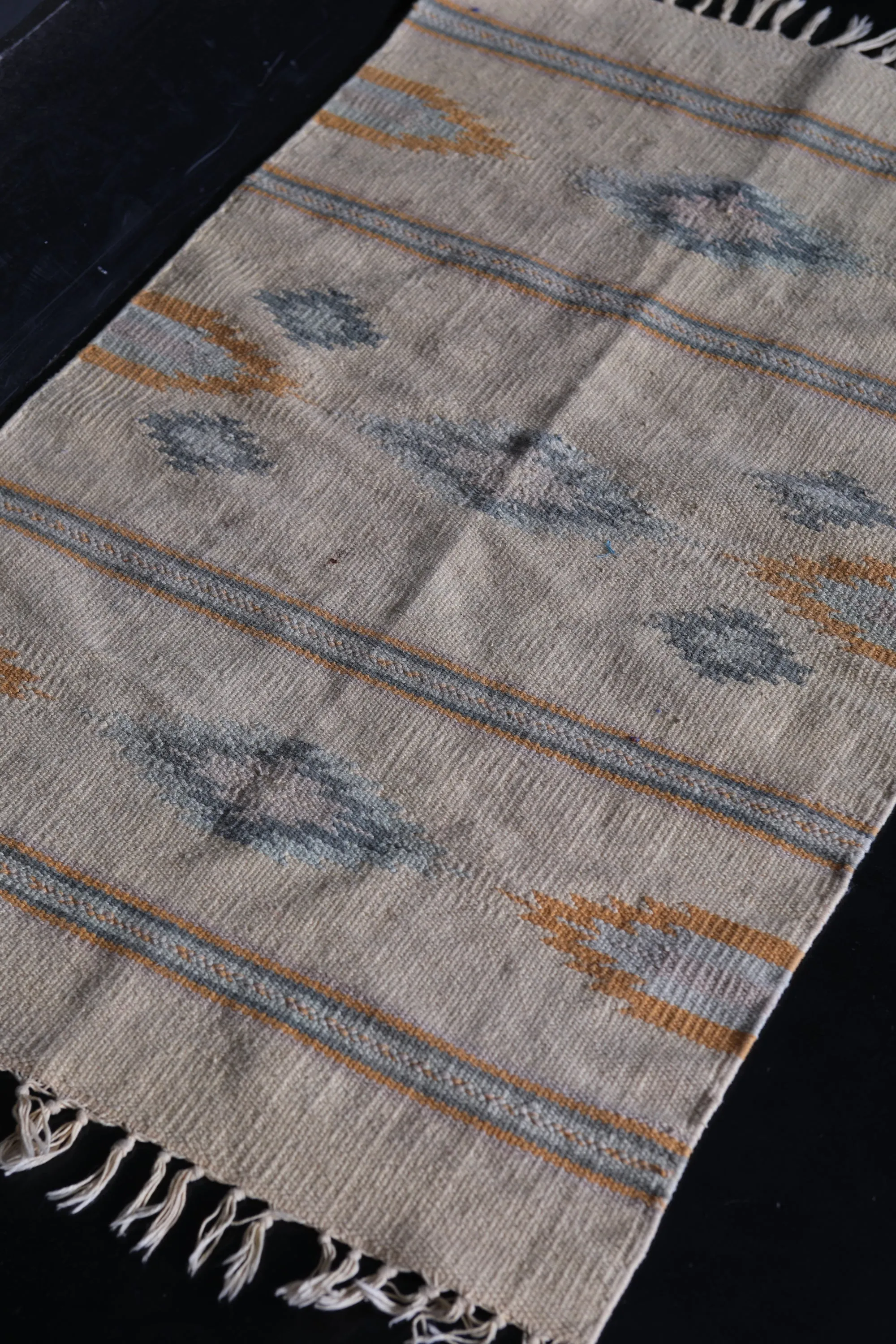 Handwoven Small Moroccan Rug 1.8 x 3 FT - Subtle Geometric Patterns