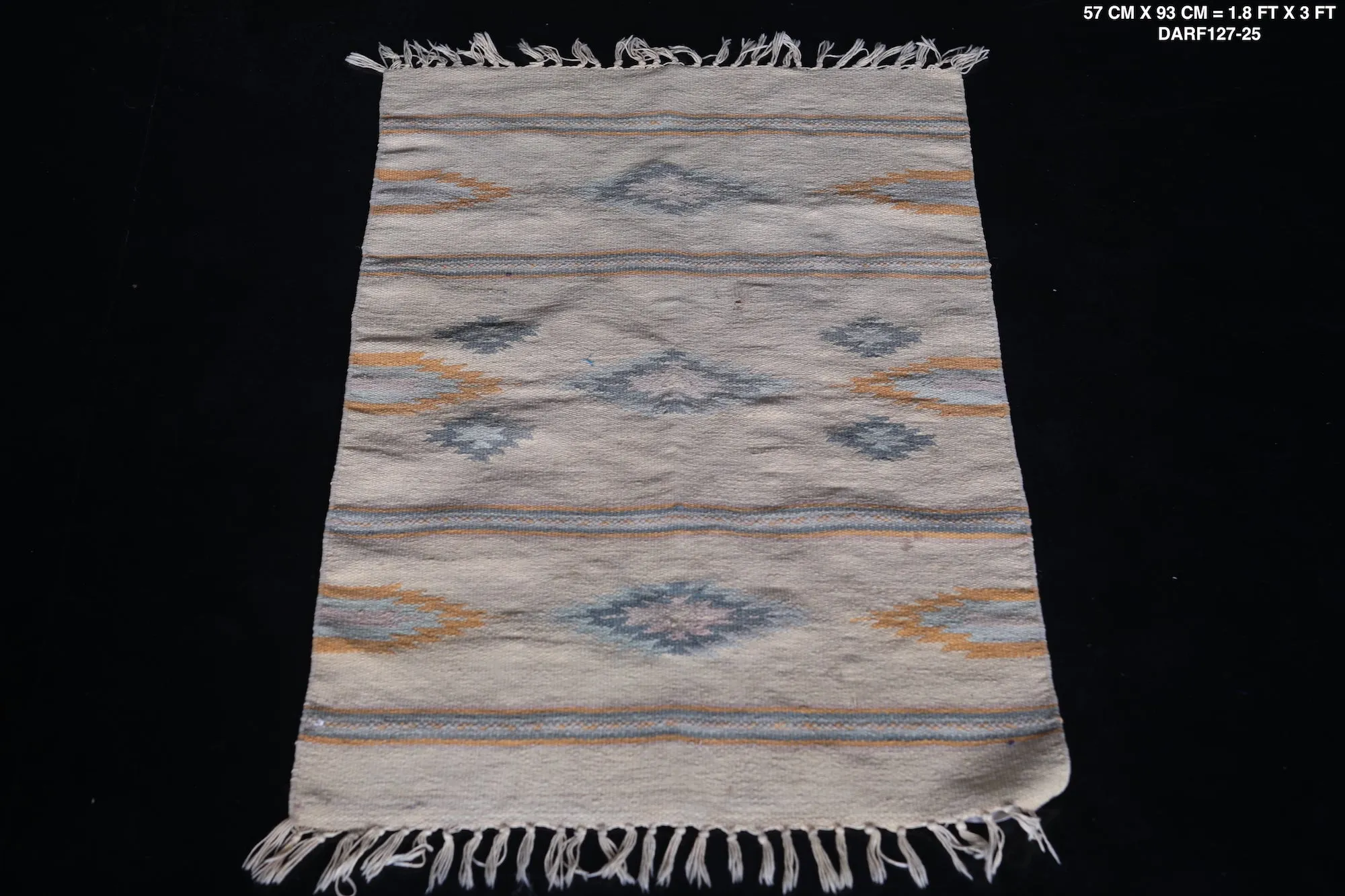 Handwoven Small Moroccan Rug 1.8 x 3 FT - Subtle Geometric Patterns