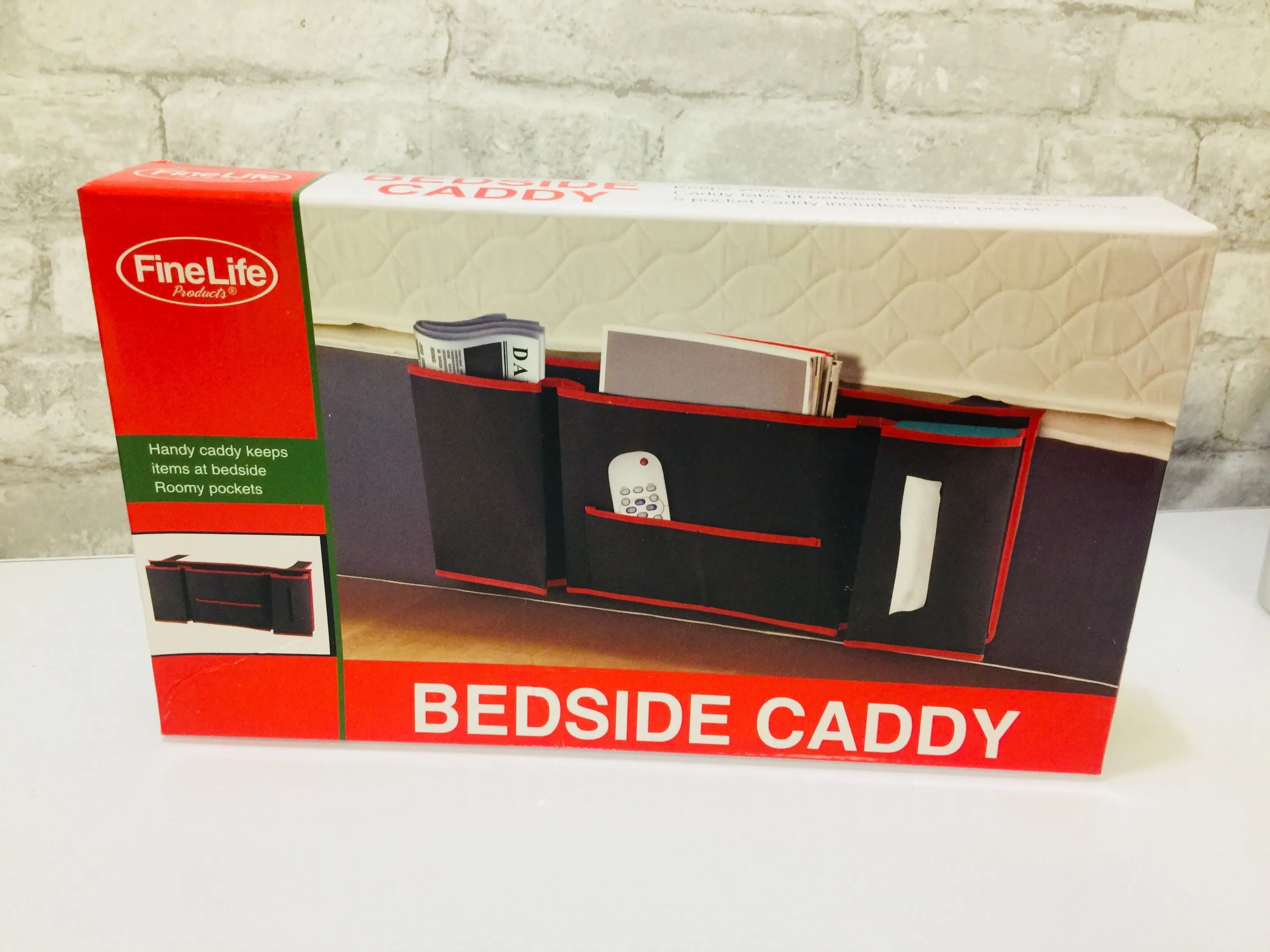 HANDY BED CADDY FITS IN BETWEEN YOUR MATTRESS TO KEEP THINGS CLOSE FOR WHEN YOU NEED THEM! Retail $19.99