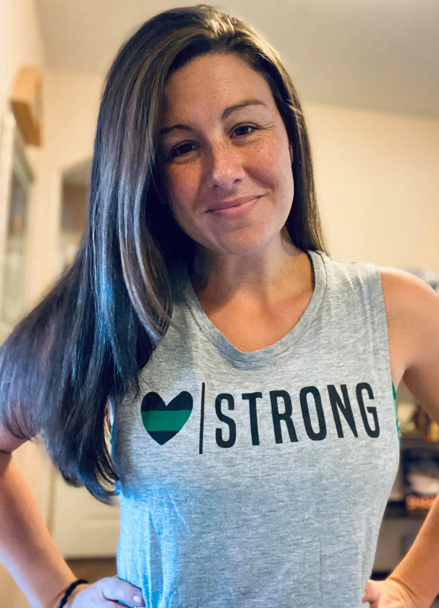 Heart Strong© (Thin Green Line) Ladies Flowy Muscle Tank
