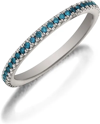 Henri Daussi Blue Diamond Pave Band