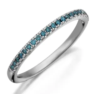 Henri Daussi Blue Diamond Pave Band