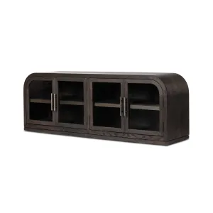 Hepburn Media Console - Dark Anthracite Oak Veneer