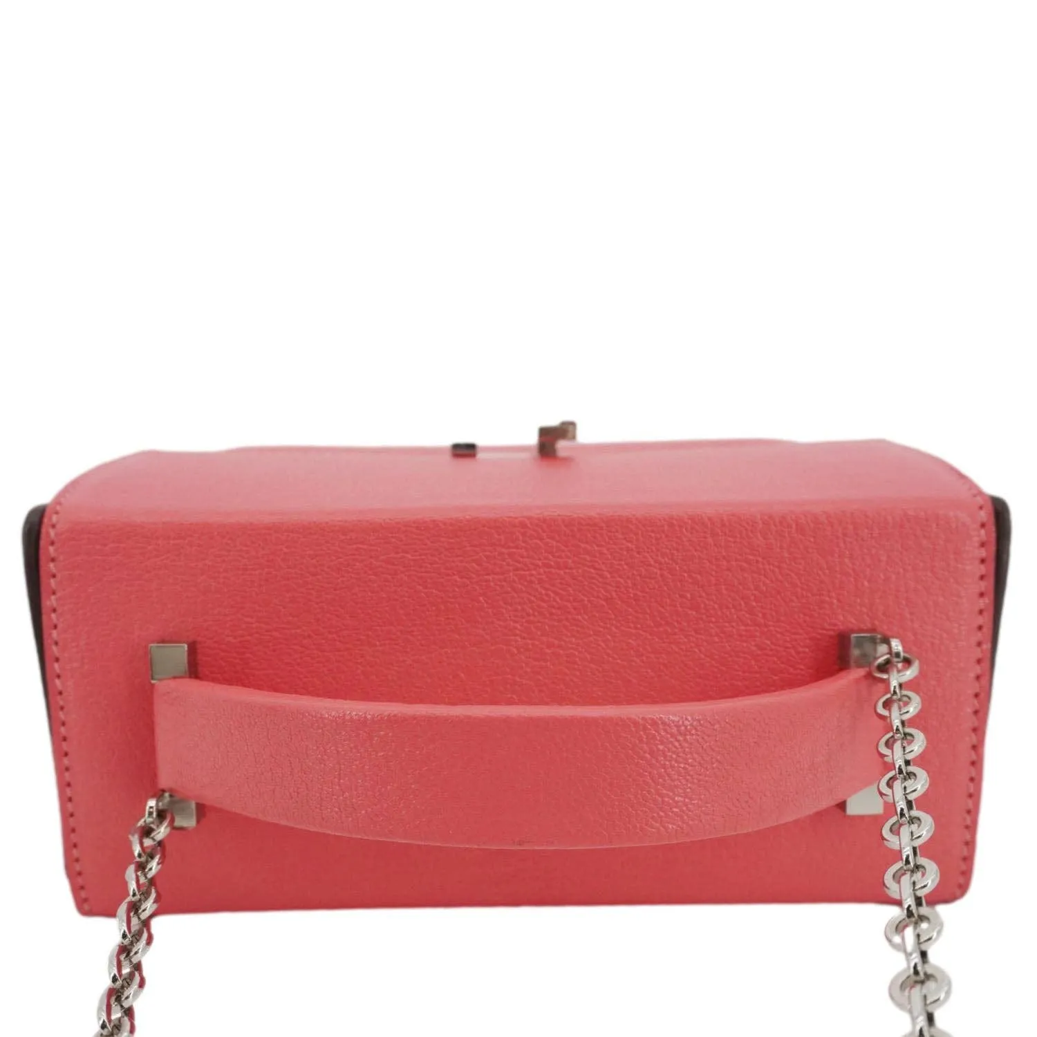 HERMES Cinhetic Boxy Leather Top Handle Shoulder Bag Pink