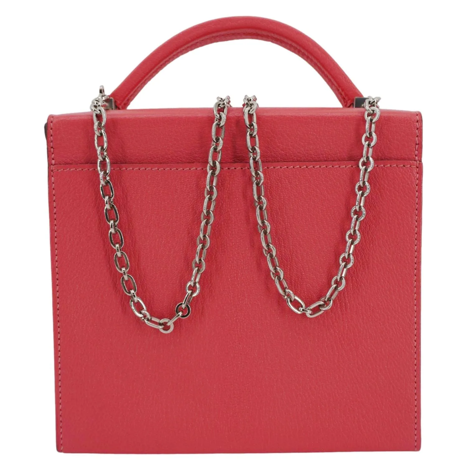 HERMES Cinhetic Boxy Leather Top Handle Shoulder Bag Pink