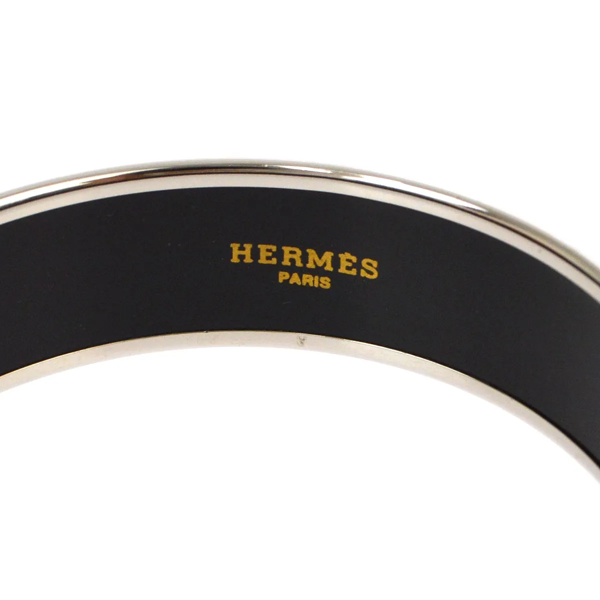 Hermes Enamel Cloisonne Ware Bangle Silver XX90677