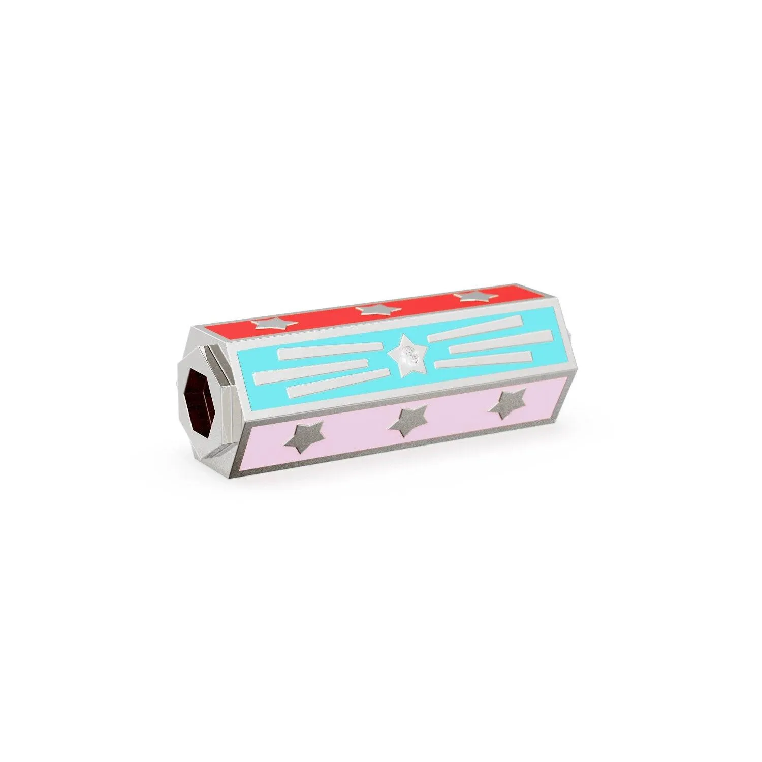 Hexagon Enamel Solid Gold Diamond Beads / Spacer Handmade Star Multicolor 18k Gold Beads